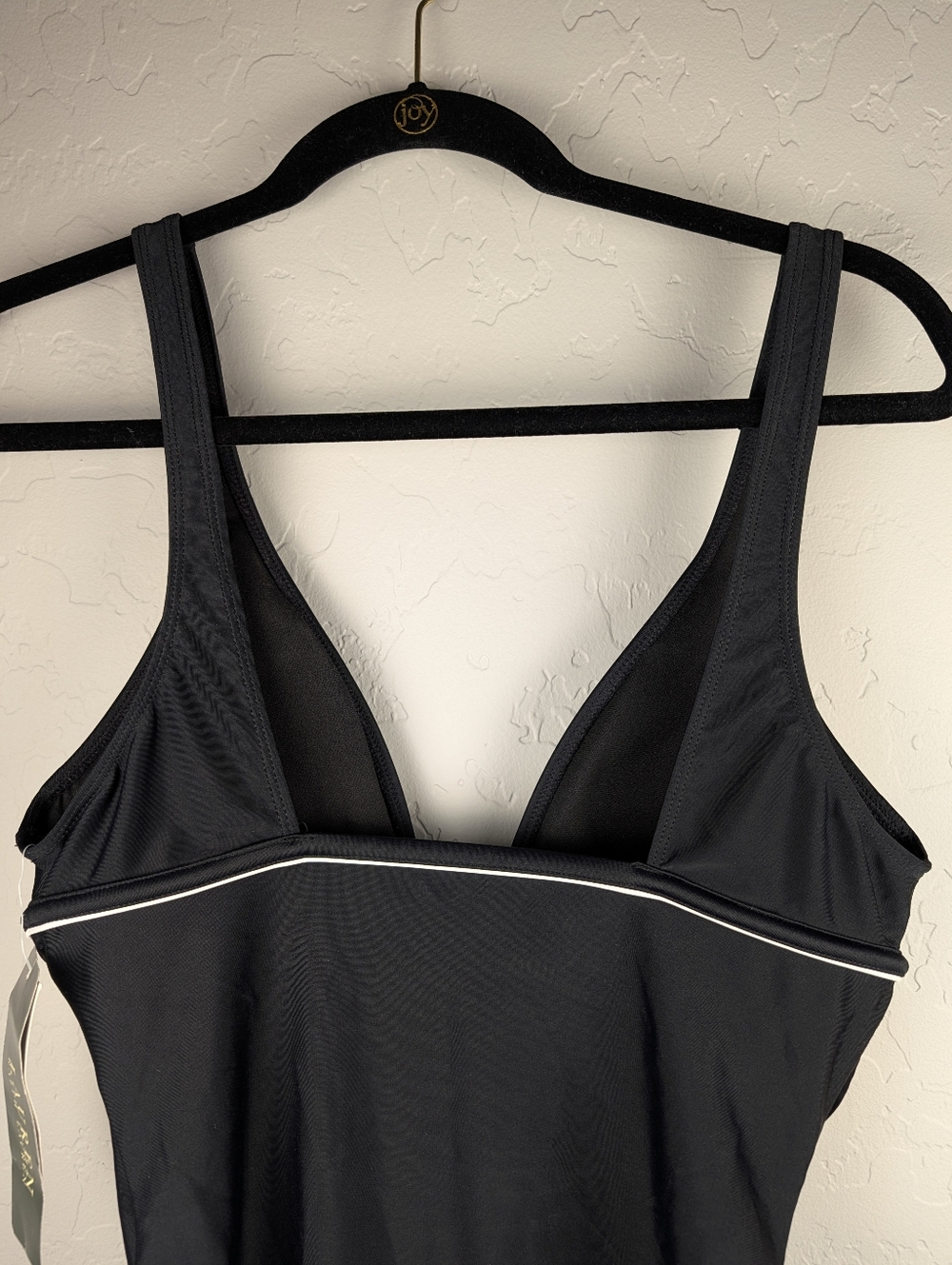 Lauren Ralph Lauren Black One-Piece Tank Swimsuit w/Gold RLL Monogram Sz 14 NEW - Picture 6 of 6